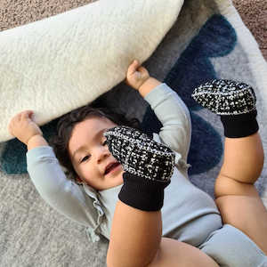 Nursery And Home: Sheepskin Leather Booties - Galaxy