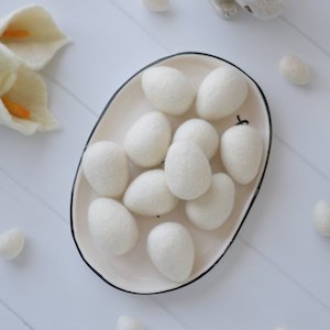 Easter: Felt Easter Egg White - Set of 3