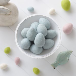 Easter: Felt Easter Egg Blue - Set of 3