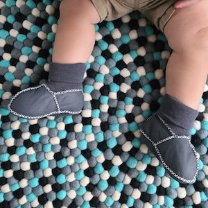 Sheepskin Leather Booties: Sheepskin Leather Booties - Slate Grey