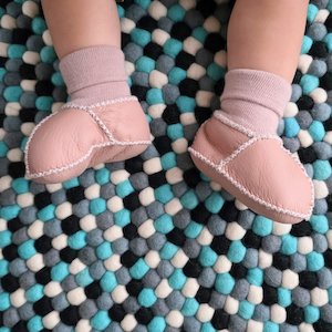 Sheepskin Leather Booties - Pink