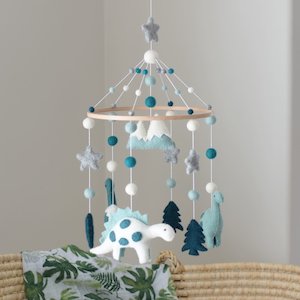 Green Dinosaurs Baby Mobile