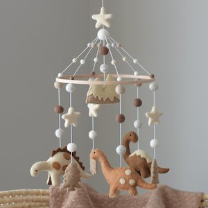 Brown Dinosaurs Baby Mobile