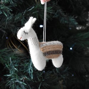 Decorations: Felt Llama Decoration - Camel