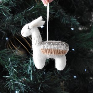 Decorations: Felt Llama Decoration - Oatmeal