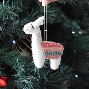 Decorations: Felt Llama Decoration - Rose Pink