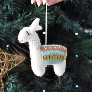 Decorations: Felt Llama Decoration - Mint