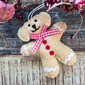 Christmas: Gingerbread Dog Felt Decoration