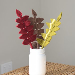 Nursery And Home: Felt Autumn Leaf Stems - Set of 3