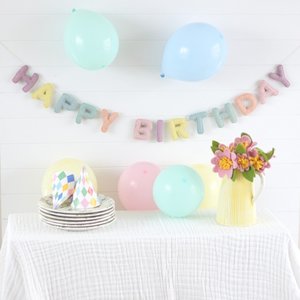 Garlands: Pastel Happy Birthday Felt Banner