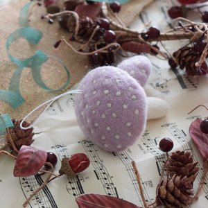 Christmas: Felt Mushrooms Ornament - Lavender