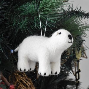 Christmas: Felt Polar Bear Hanging Decoration