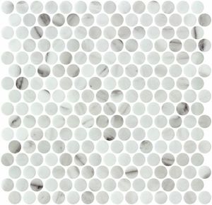 Size 28 4x28 7: PENNY THASSOS MATTE 19mm - Sheet - Made Italy