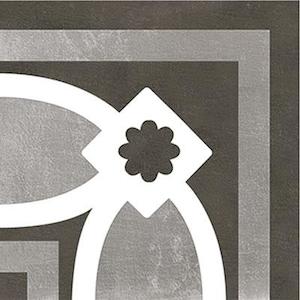 Concrete Tiles: Cementum 15 Black & White Classic Corner 150x150 (Clearance)
