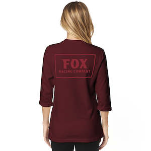 Merchandise: FOX WOMENS HEATER 3/4 CREW FLEECE [CRANBERRY]