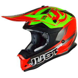 JUST1 J32 Pro Rave Red/Lime MX Helmet