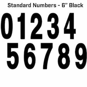 Accessories 1: FACTORY EFFEX - Standard Numbers - 6" Black