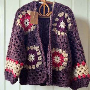 Products: Crochet Flower Cardi - Purple
