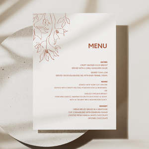 Kim Wedding Invitations: Kim - Wedding Menu Cards