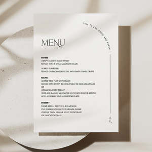 Kristabelle Wedding Invitations: Kristabelle - Wedding Menu Cards