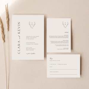 Clara Wedding Invitations: Clara - Wedding Invitation Set of 3 Cards