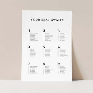 Bella Wedding Invitations: Bella - Wedding Seating Chart