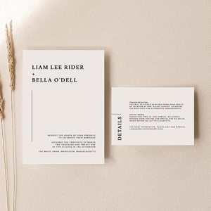 Bella -  Wedding Invitation Set of 2 Cards