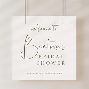 Bridal Shower Welcome Sign: Simple Bridal Shower Welcome Sign Template