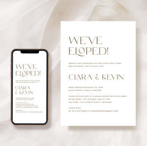 Minimalist Elopement Announcement