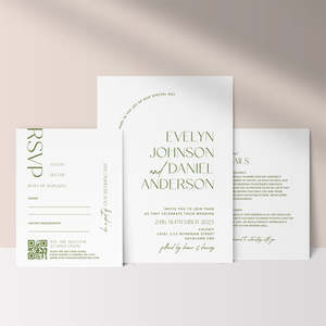 Evelyn Wedding Invitations: Evelyn - Wedding Invitation Cards Set of 3
