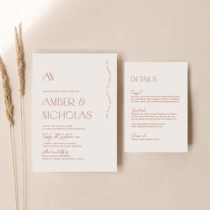 Amber Wedding Invitations: Amber - Wedding Invitation Cards Set of 2