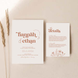 Hannah Wedding Invitation - Set of 2