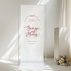 Georgie Wedding Invitations: Georgie - Linen Welcome Sign