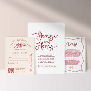 Georgie Wedding Invitations: Georgie Wedding Invitation - Set of 3