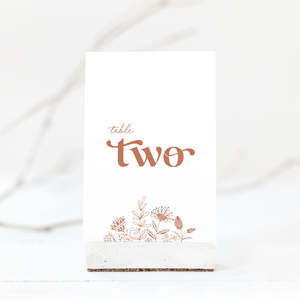 Retro Wedding Table Number Card
