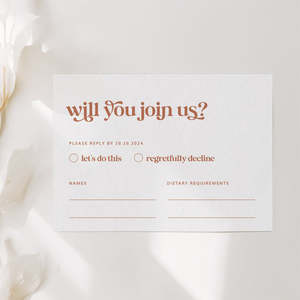 Retro Wedding RSVP Card