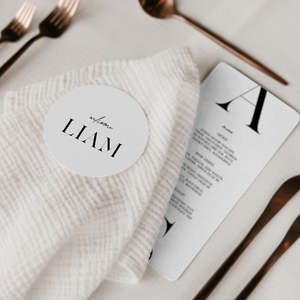 Diy Modern Wedding Invitations: Bold Wedding Menu Place Cards
