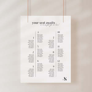 Bold Wedding Invitations Stationery: Aurelia - Wedding Seating Chart