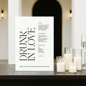 Elegant Wedding Invitations Stationery: Erina - Wedding Bar Sign