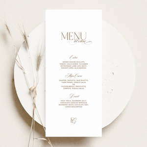 Romantic Wedding Invitations: Evora - Wedding Menu Cards
