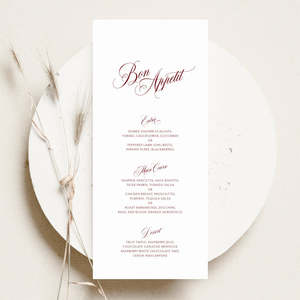 Victoria - Wedding Menu Cards