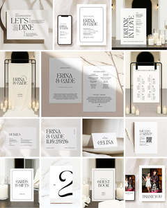 14 Modern Wedding Invitation & Signage Templates