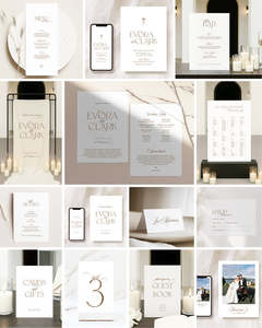 14 Minimalist Wedding Invitation & Signage Templates