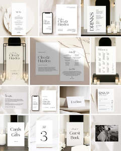 All: 14 Simple Wedding Invitation & Signage Templates
