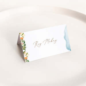 Wedding Place Cards: Watercolour Wedding Place Card Template