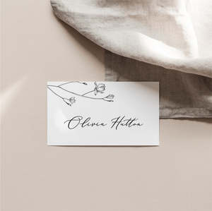 Magnolia Flower Wedding Name Card Template