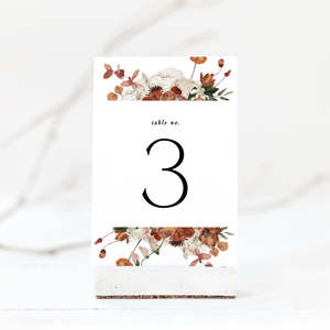 Wedding Table Number Cards: Rustic Wedding Table Number Card Template