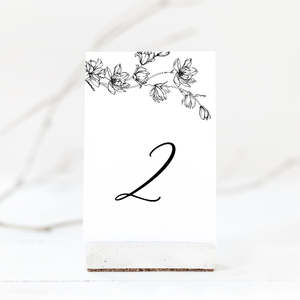 Magnolia Flower Wedding Table Number