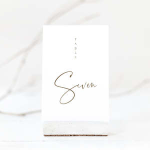 Wedding Table Number Cards: Simple Wedding Table Number Card Template