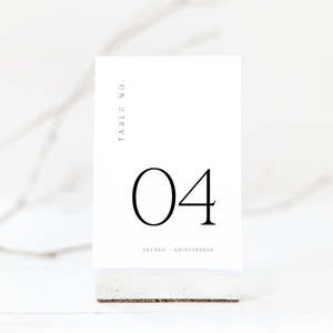 Modern Wedding Table Number Card Template